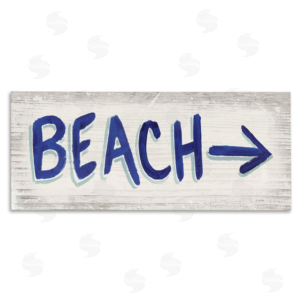 Beach with Right Arrow Sign Canvas Wall Art, Home Decor by James Wiens