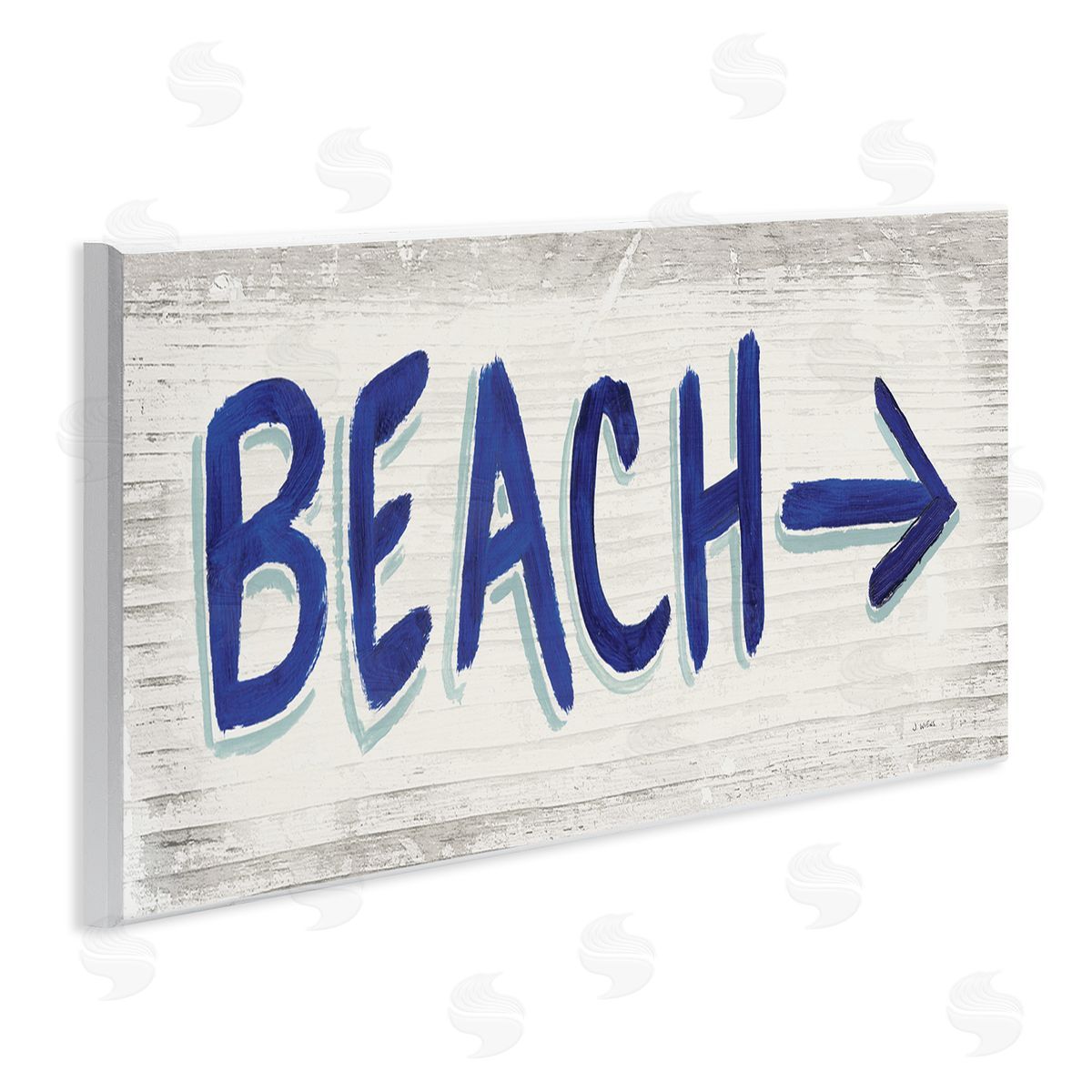 Beach with Right Arrow Sign Wood Plaque Wall Art, Home Decor by James Wiens