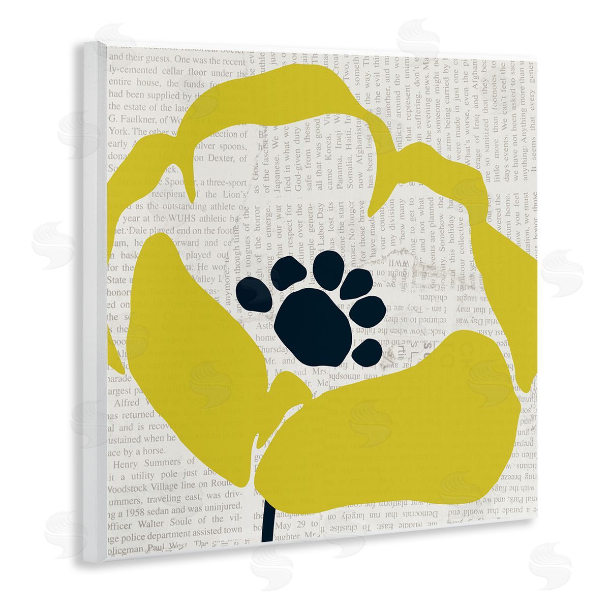 Yellow Flower Pop Art Wood Plaque Wall Art, Home Decor by Wild Apple Portfolio