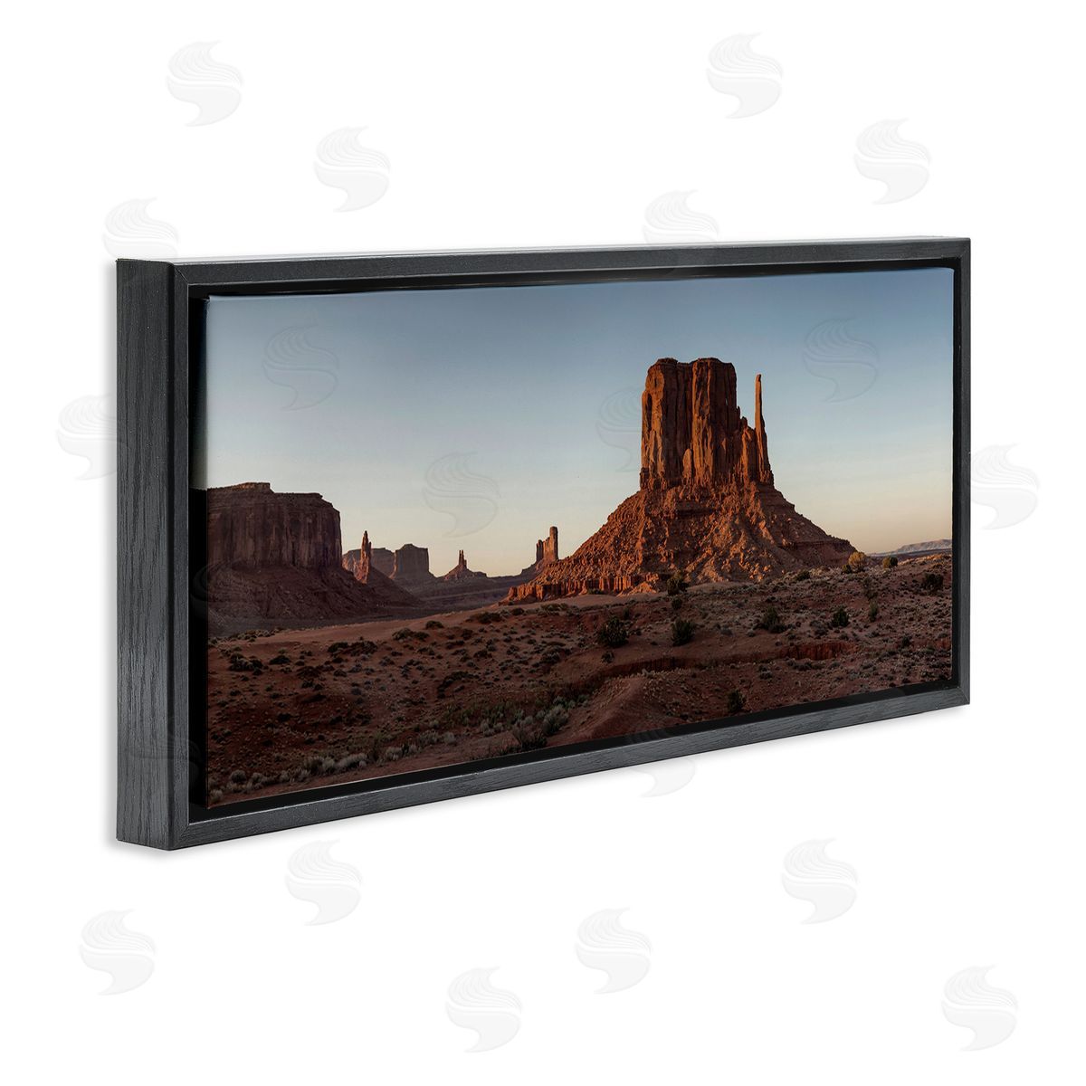 Dessert Landscape Canyon Sky Black Floating Frame Canvas Wall Art, Home Decor by Andre Eichman