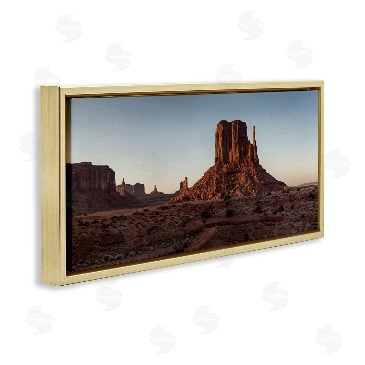 Dessert Landscape Canyon Sky Gold Floating Frame Canvas Wall Art, Home Decor by Andre Eichman