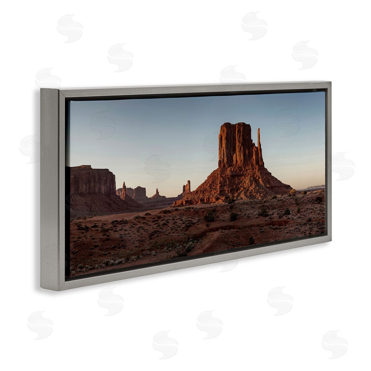 Dessert Landscape Canyon Sky Grey Floating Frame Canvas Wall Art, Home Decor by Andre Eichman