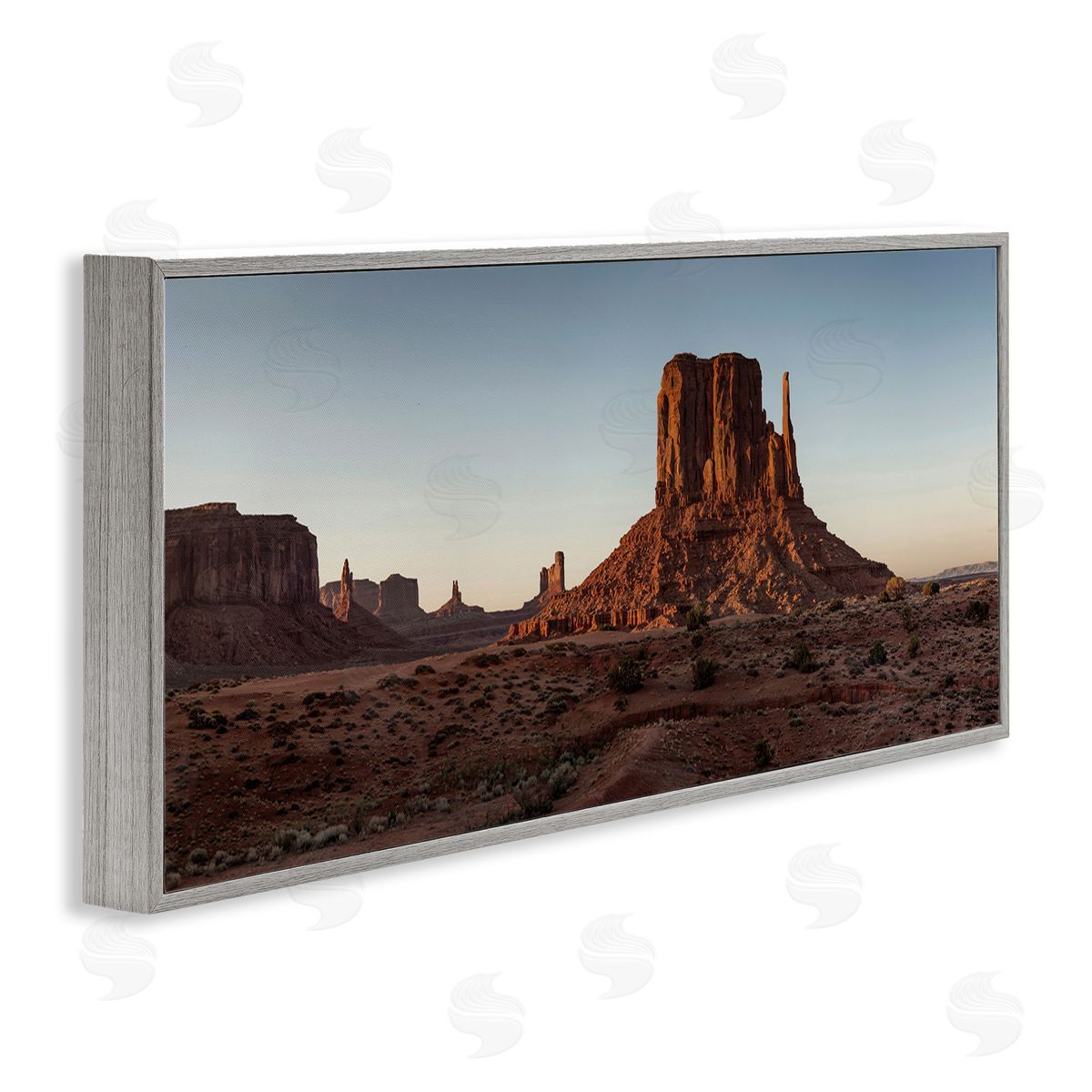 Dessert Landscape Canyon Sky Grey Frame Print Wall Art, Home Decor by Andre Eichman