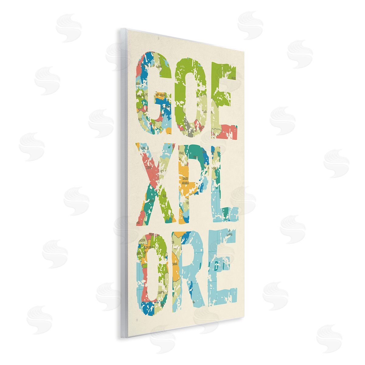 Go Explore Map Typography Wood Plaque Wall Art, Home Decor by Stupell Studio