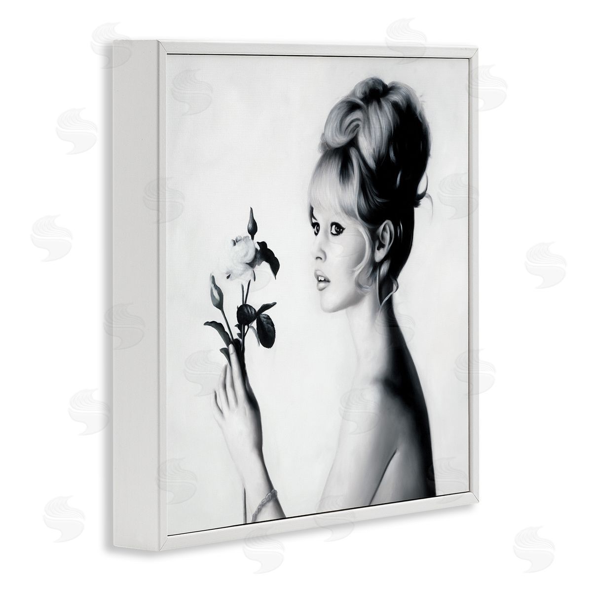 Famous People Bardot Portrait White Frame Print Wall Art, Home Decor by Urban Road