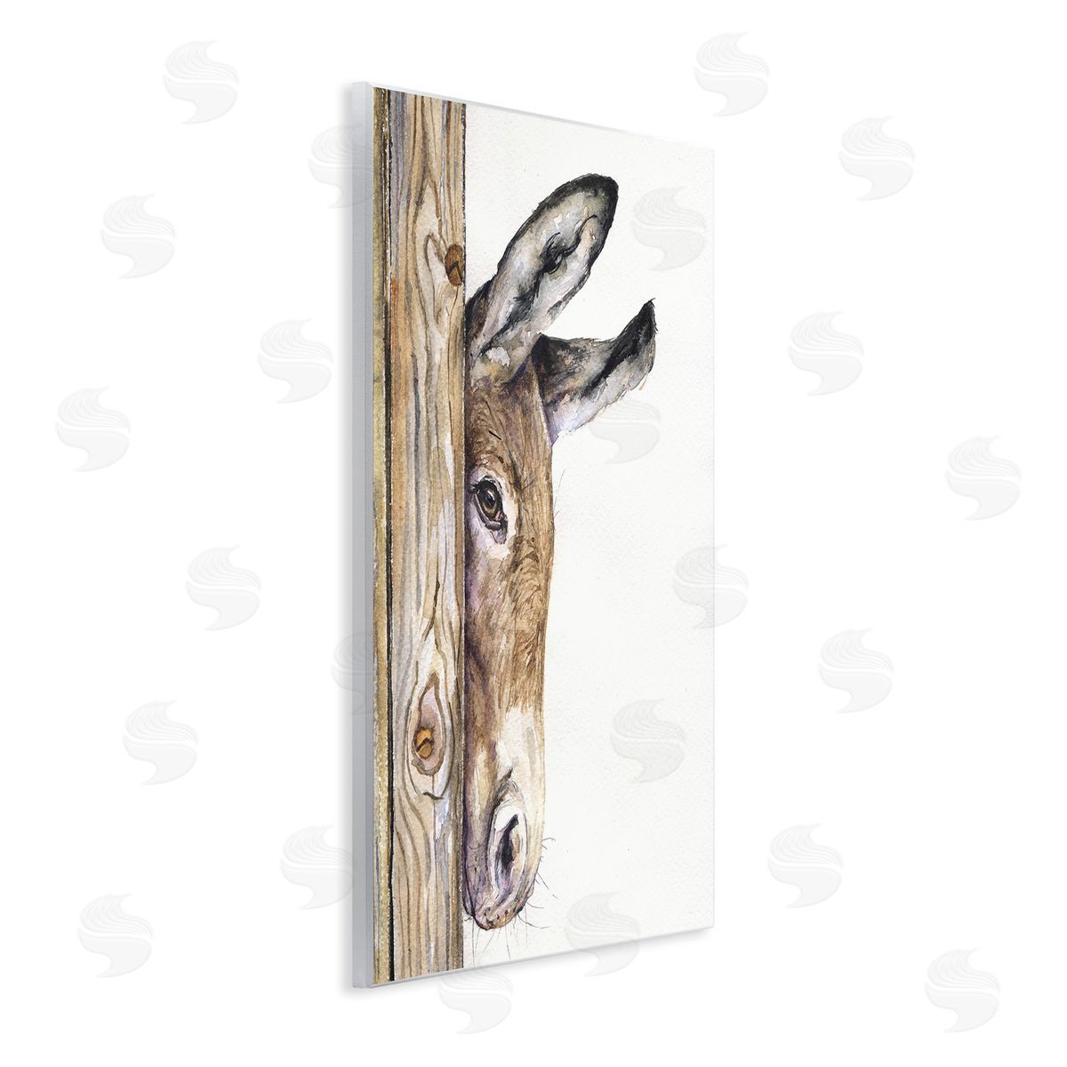 Baby Donkey Animal Watercolor Wood Plaque Wall Art, Home Decor by George Dyachenko