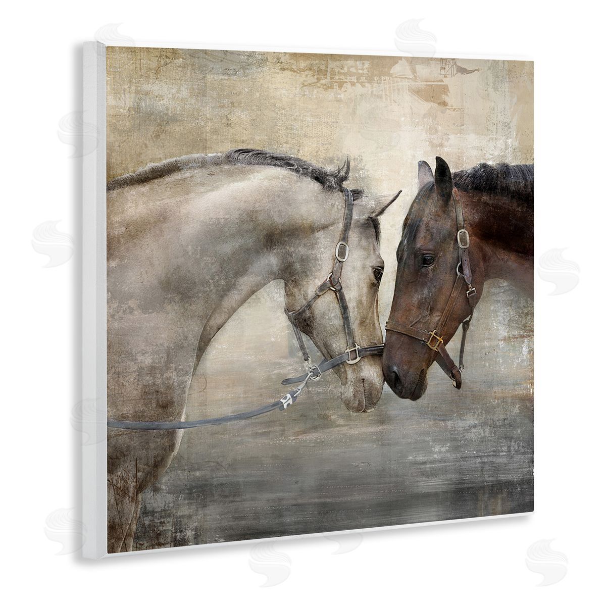 Loving Horse Couple Wood Plaque Wall Art, Home Decor by Main Line Studio
