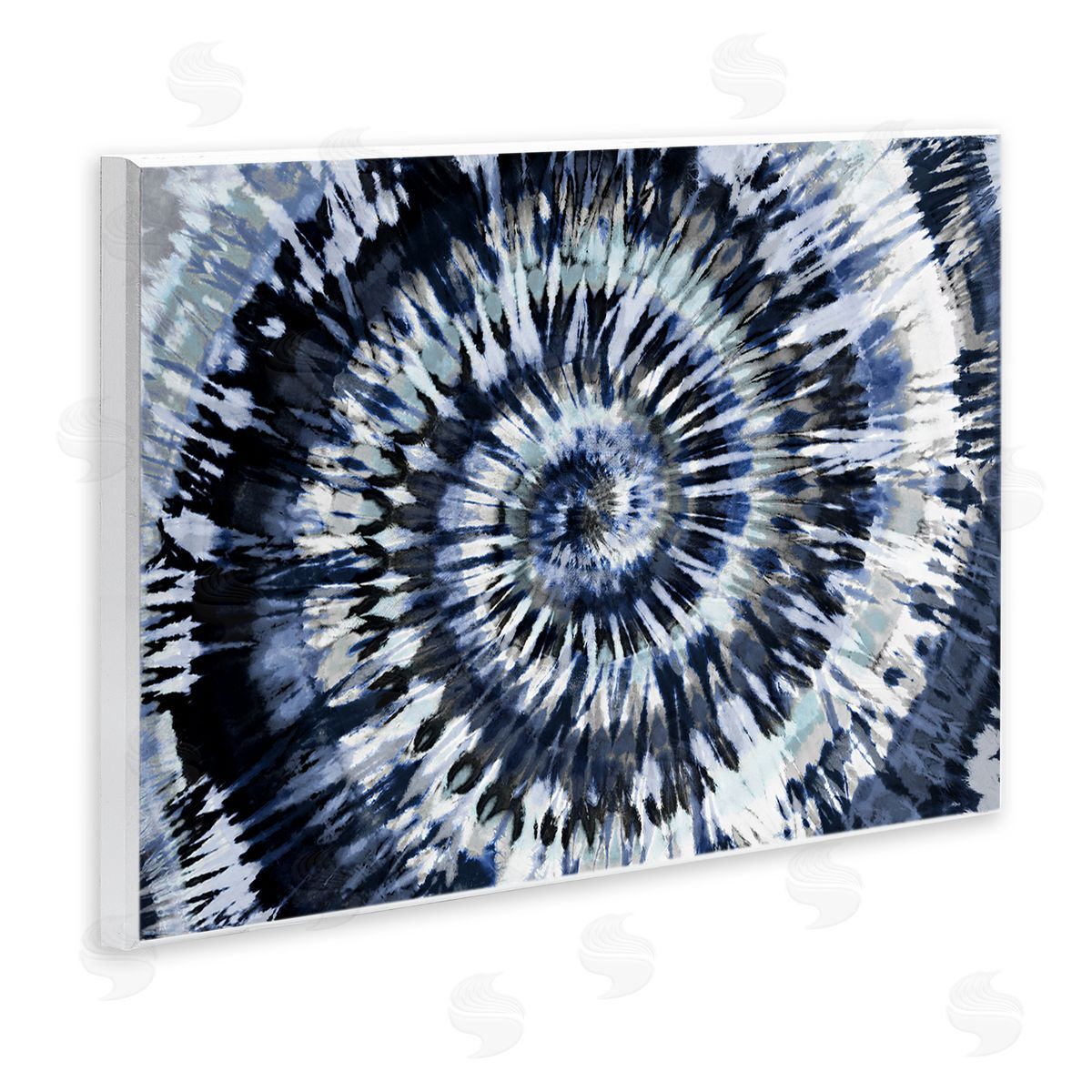 Abstract Blue Tie Dye Painting Wood Plaque Wall Art, Home Decor by Molly Kearns
