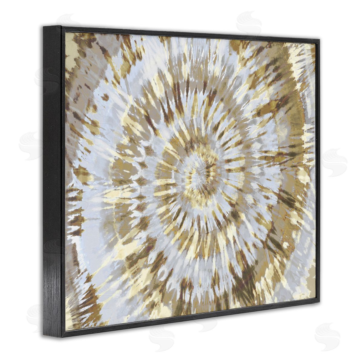 Abstract Tan Tie Dye Painting Black Frame Print Wall Art, Home Decor by Molly Kearns