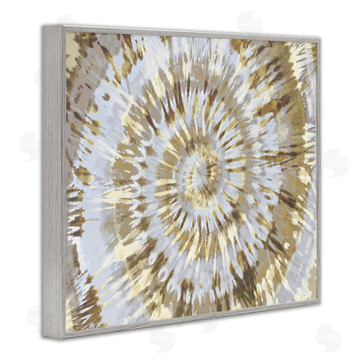 Abstract Tan Tie Dye Painting Grey Frame Print Wall Art, Home Decor by Molly Kearns
