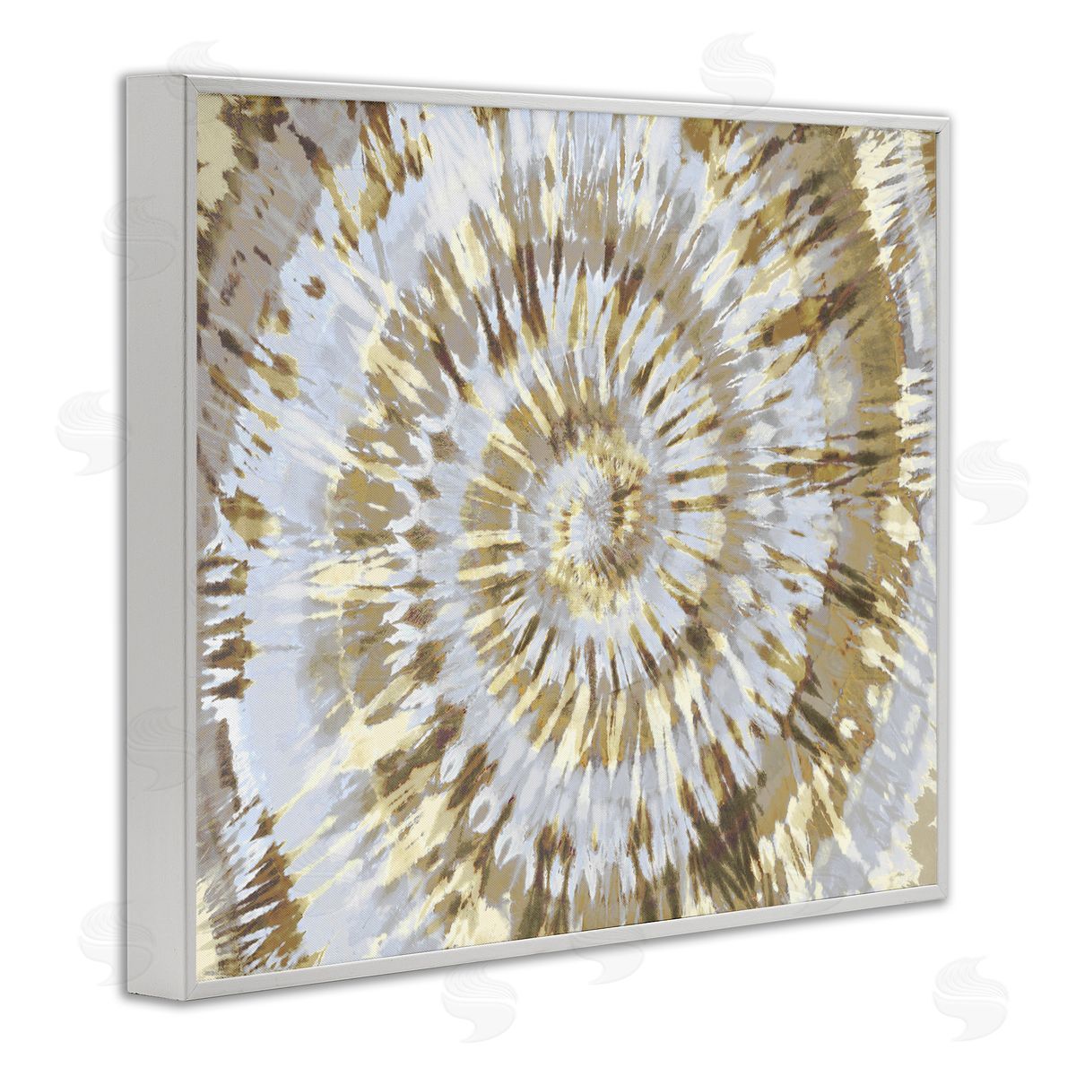 Abstract Tan Tie Dye Painting White Frame Print Wall Art, Home Decor by Molly Kearns