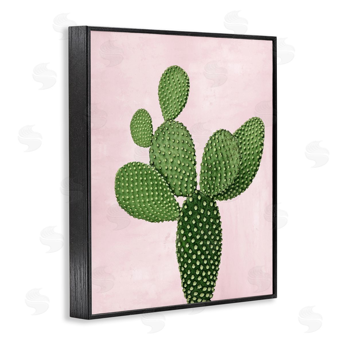 Prickly Pear over Pastel Pink Black Frame Print Wall Art, Home Decor by Mia Jensen