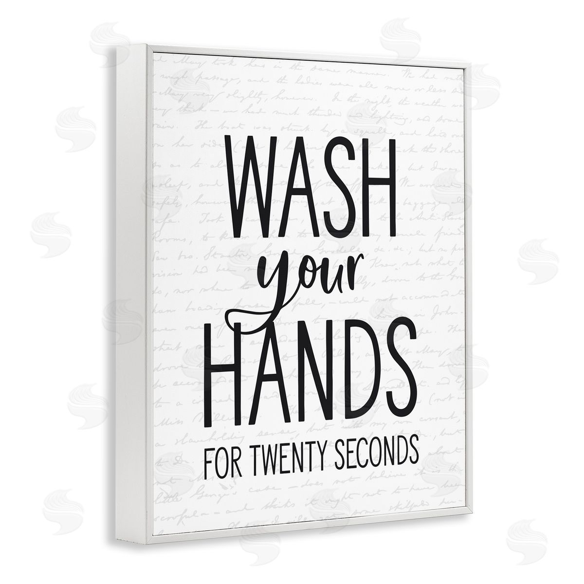 Wash Hands for Twenty Seconds White Frame Print Wall Art, Home Decor by Lettered and Lined