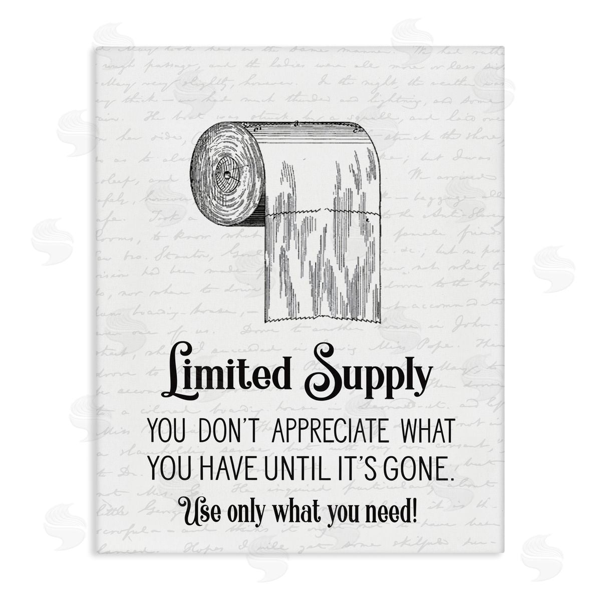Bathroom Limited Toilet Paper Canvas Wall Art, Home Decor by Lettered and Lined