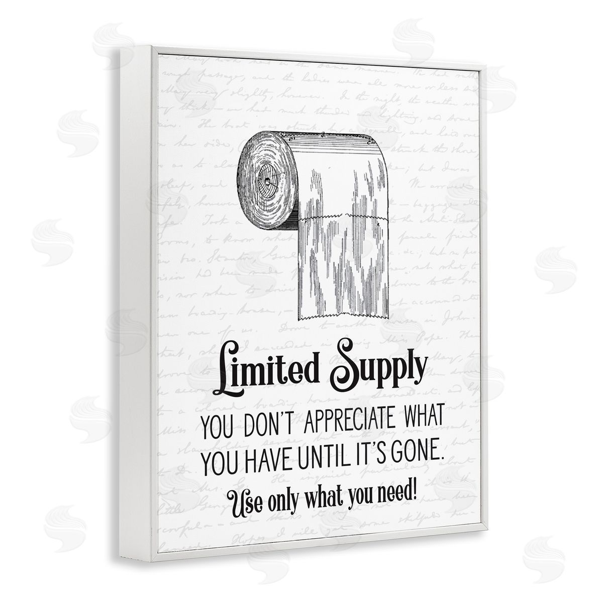 Bathroom Limited Toilet Paper White Frame Print Wall Art, Home Decor by Lettered and Lined