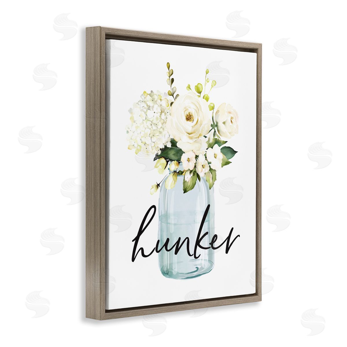 Hunker Spring Floral Bouquet Brown Floating Frame Canvas Wall Art, Home Decor by Lettered and Lined