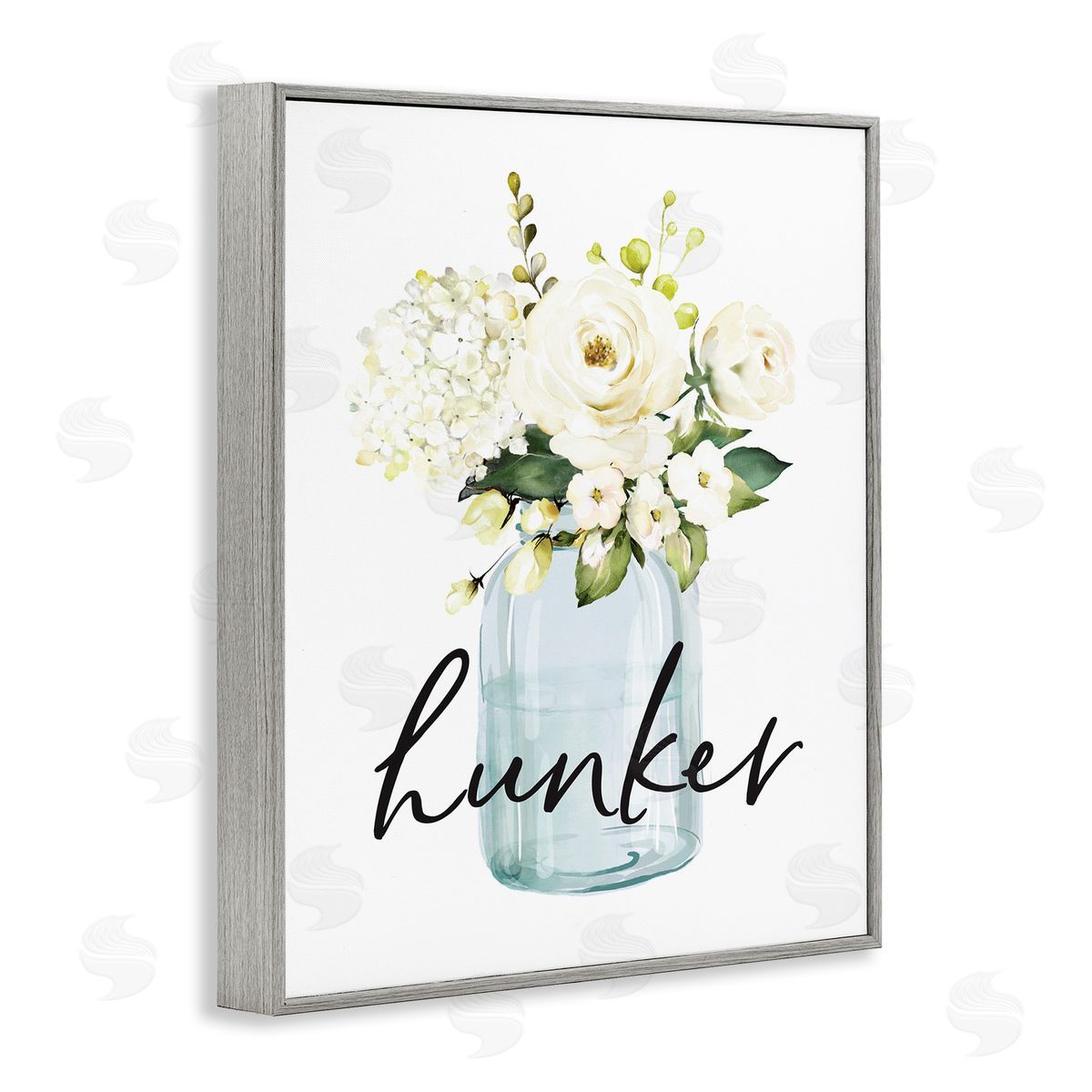 Hunker Spring Floral Bouquet Grey Frame Print Wall Art, Home Decor by Lettered and Lined