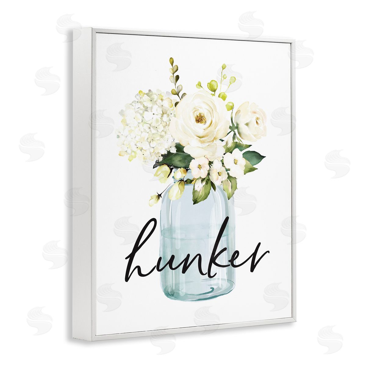 Hunker Spring Floral Bouquet White Frame Print Wall Art, Home Decor by Lettered and Lined
