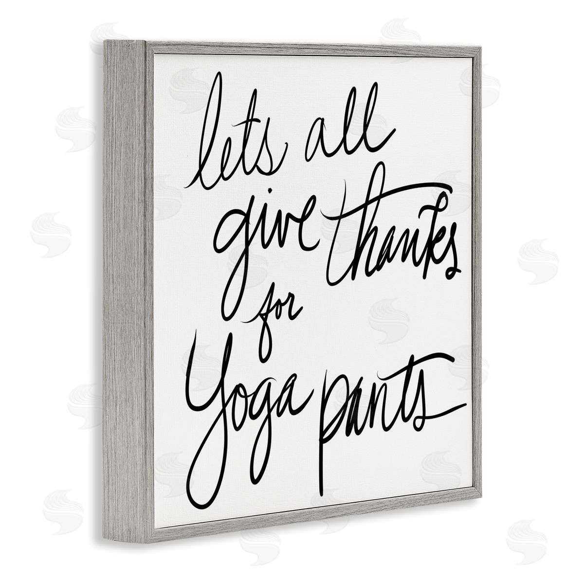 Give Thanks for Yoga Pants Grey Frame Print Wall Art, Home Decor by Sd Graphics Studio