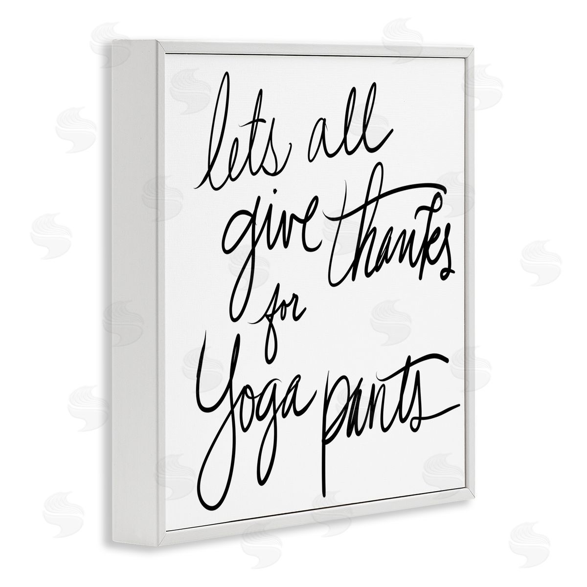 Give Thanks for Yoga Pants White Frame Print Wall Art, Home Decor by Sd Graphics Studio