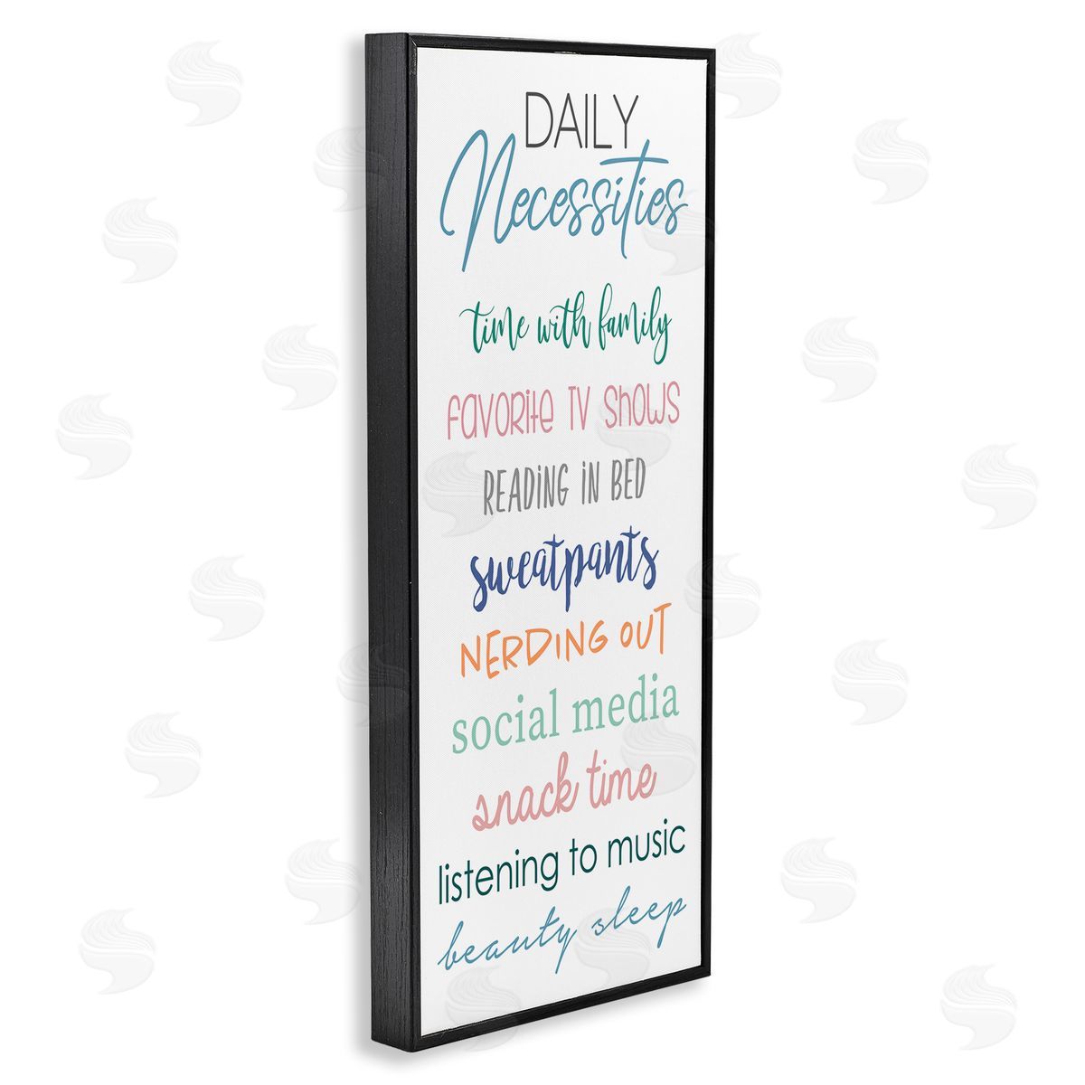Daily Necessities Self-Care List Black Frame Print Wall Art, Home Decor by Anna Quach