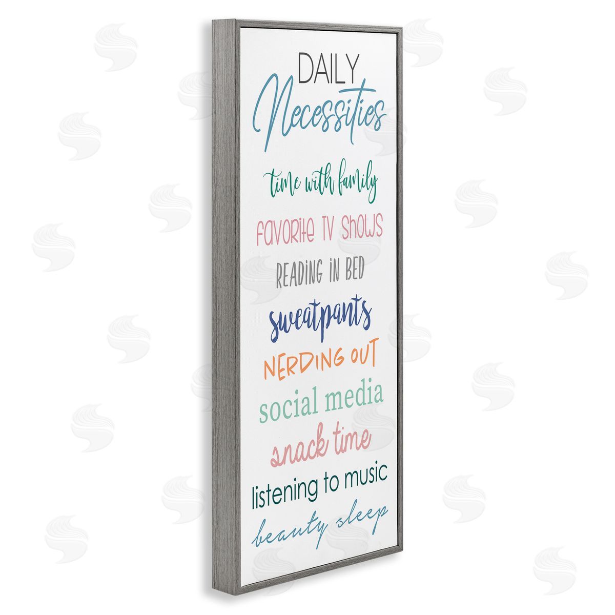 Daily Necessities Self-Care List Grey Frame Print Wall Art, Home Decor by Anna Quach