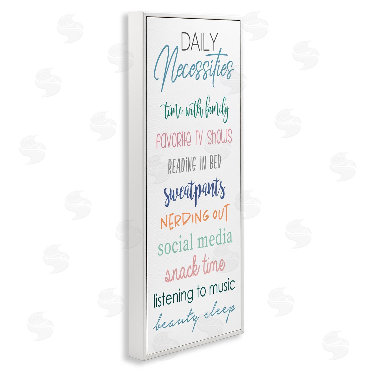 Daily Necessities Self-Care List White Frame Print Wall Art, Home Decor by Anna Quach