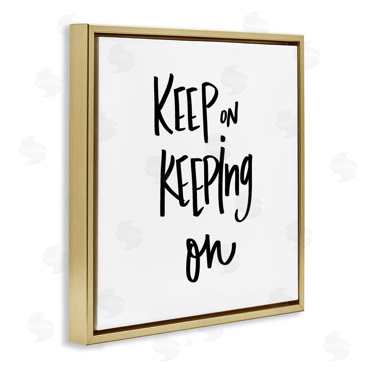 Keep on Keeping On Quote Gold Floating Frame Canvas Wall Art, Home Decor by Sd Graphics Studio