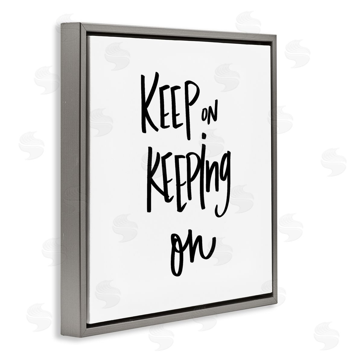 Keep on Keeping On Quote Grey Floating Frame Canvas Wall Art, Home Decor by Sd Graphics Studio