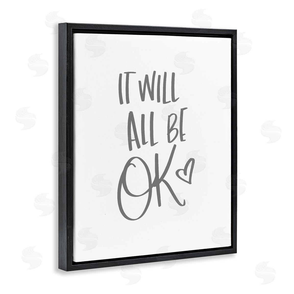 It Will All Be Okay Quote Black Floating Frame Canvas Wall Art, Home Decor by Sd Graphics Studio
