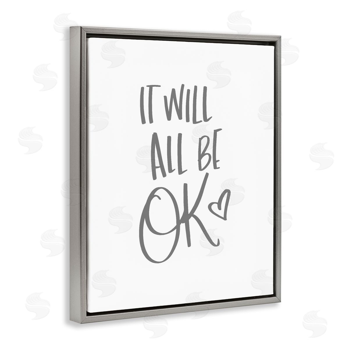 It Will All Be Okay Quote Grey Floating Frame Canvas Wall Art, Home Decor by Sd Graphics Studio