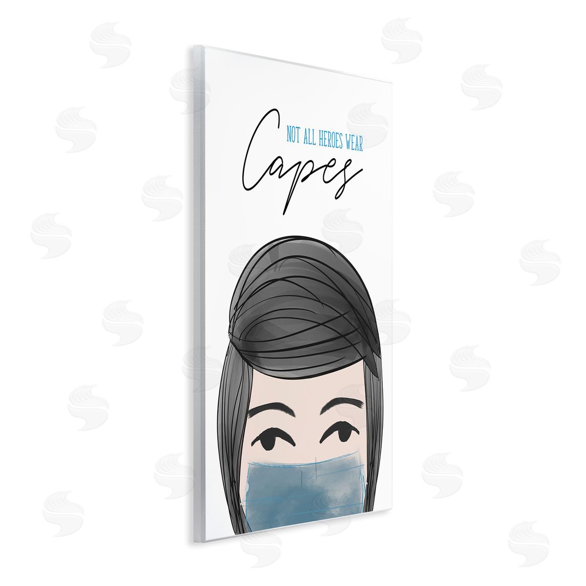 Heroes Wear Masks Male Wood Plaque Wall Art, Home Decor by Anna Quach