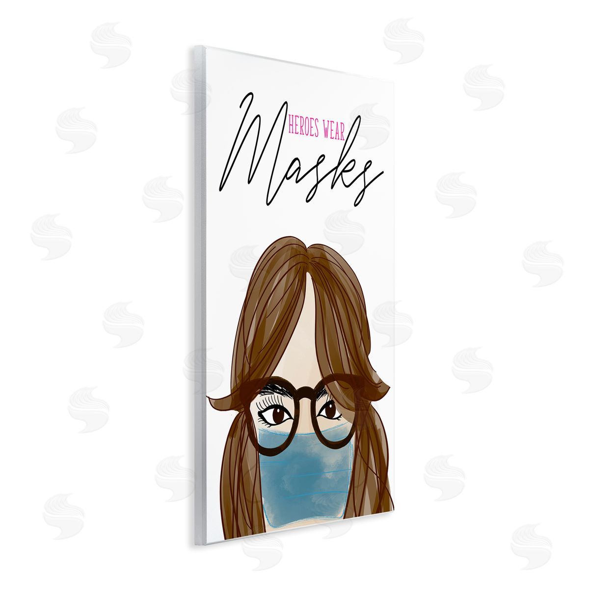 Heroes Wear Masks Female Wood Plaque Wall Art, Home Decor by Anna Quach