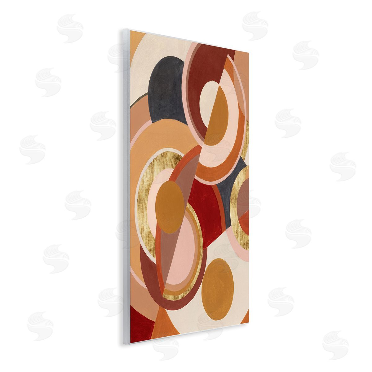 Abstract Asymmetric Circles Brown Wood Plaque Wall Art, Home Decor by Grace Popp