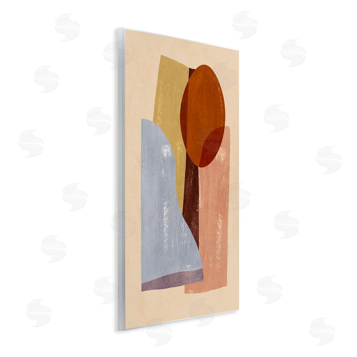 Abstract Colorblock Shapes Brown Wood Plaque Wall Art, Home Decor by Annie Warren