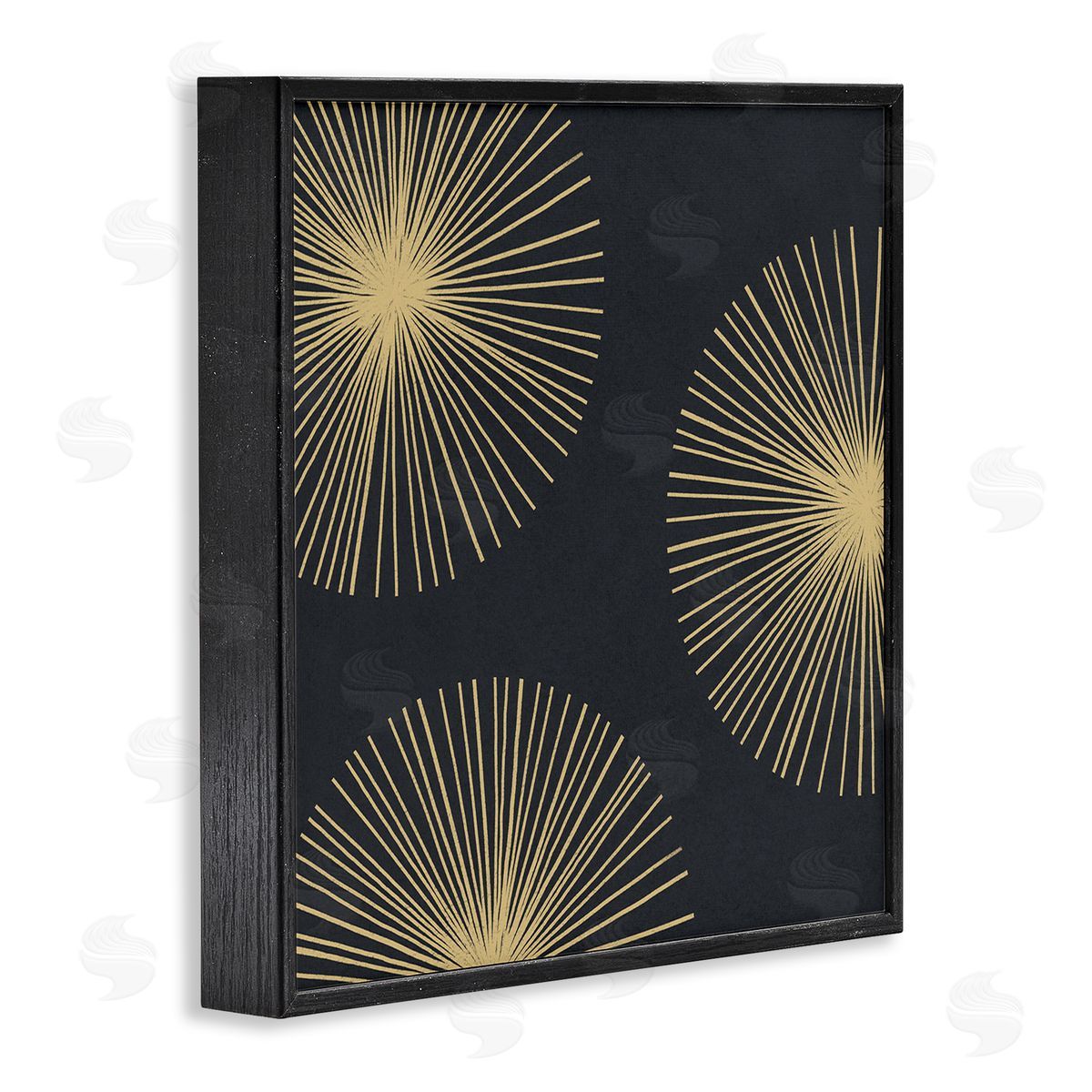 Abstract Round Star Shapes Black Frame Print Wall Art, Home Decor by Emma Caroline