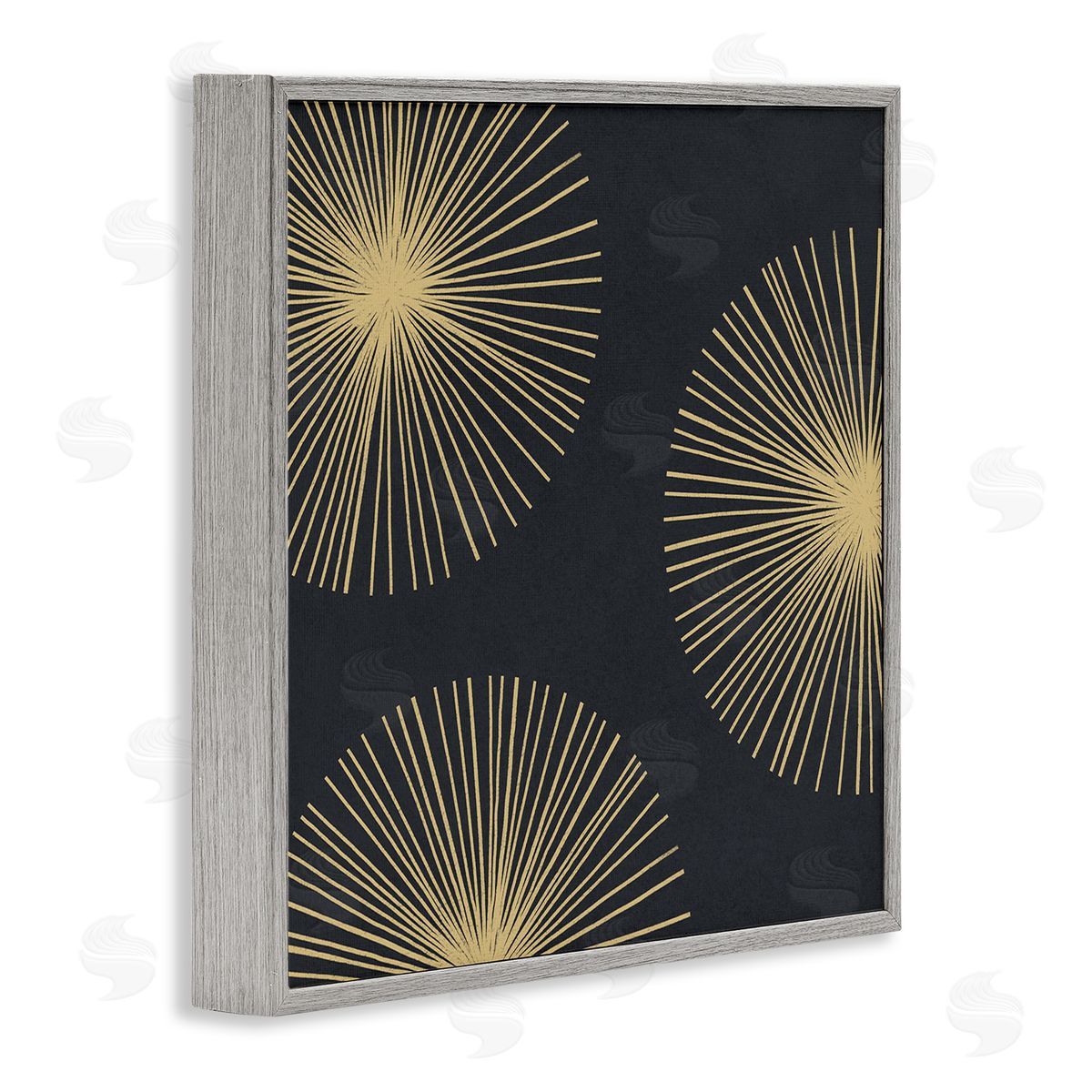 Abstract Round Star Shapes Grey Frame Print Wall Art, Home Decor by Emma Caroline