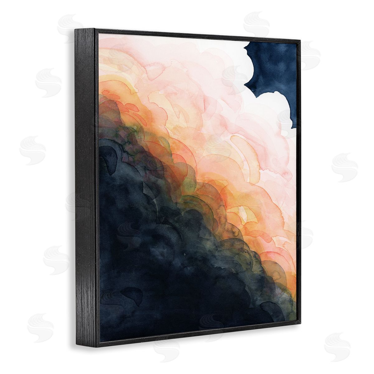 Abstract Sunset Storm Clouds Black Frame Print Wall Art, Home Decor by Grace Popp