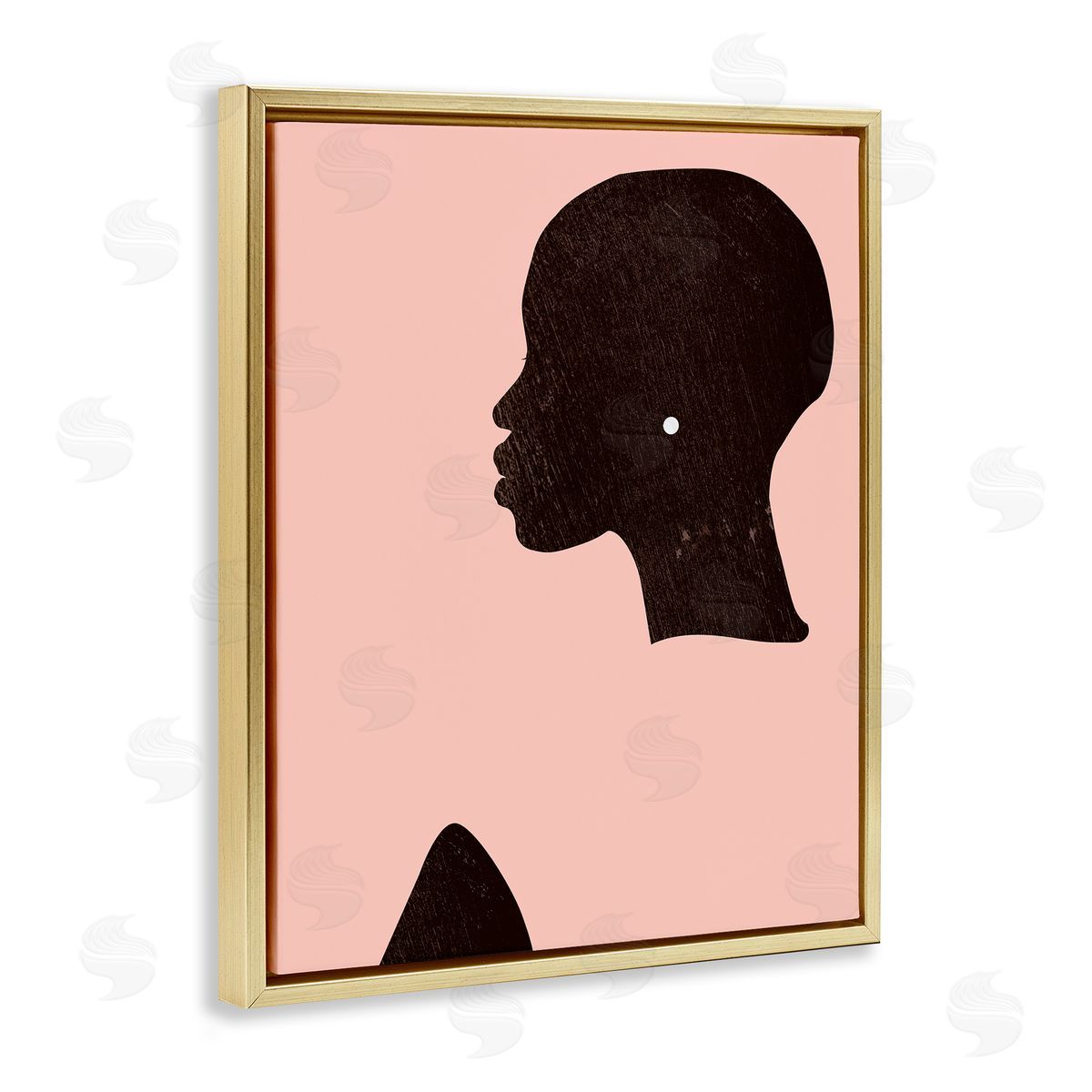 Glam Female Pearl Earing Gold Floating Frame Canvas Wall Art, Home Decor by Jennifer Paxton Parker