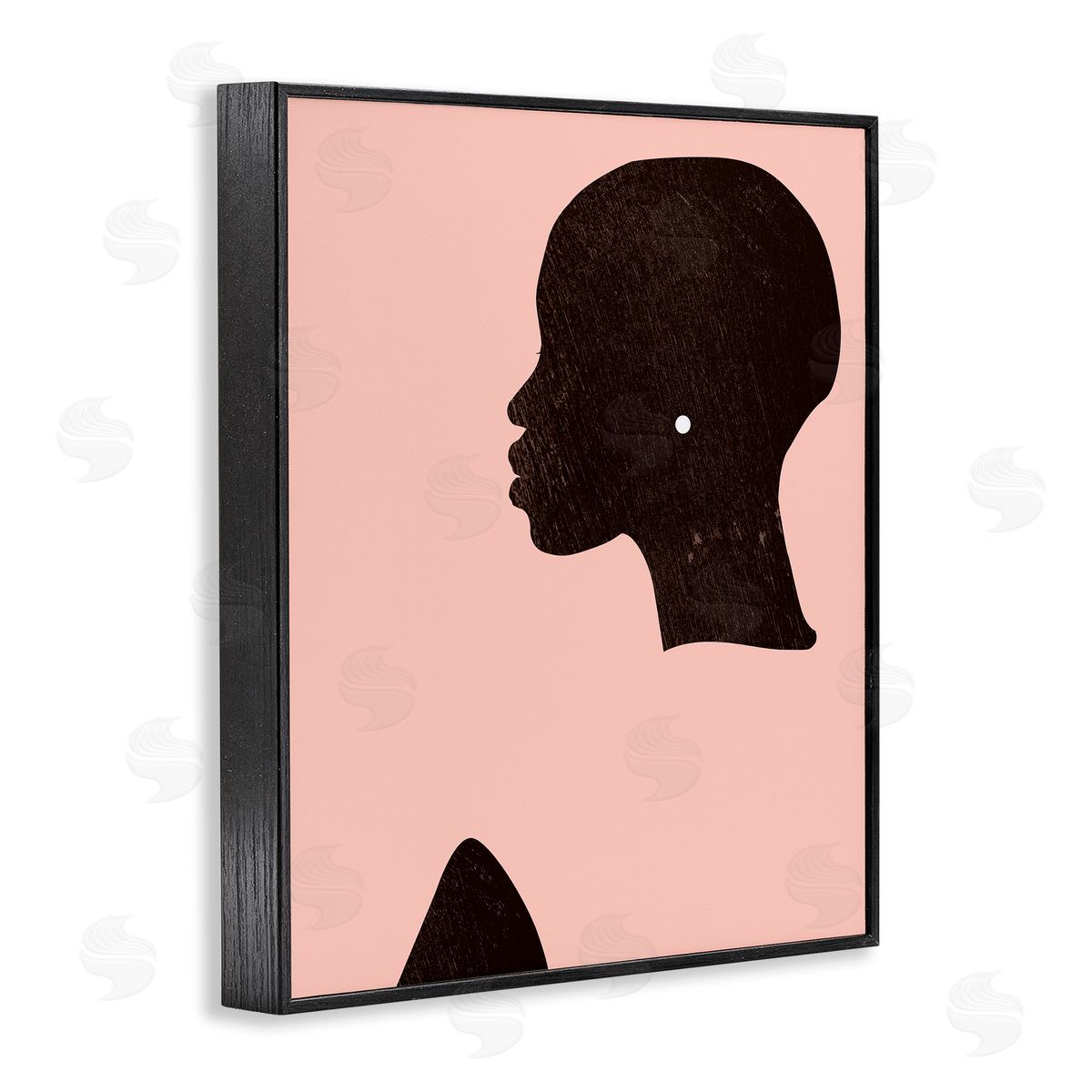 Glam Female Pearl Earing Black Frame Print Wall Art, Home Decor by Jennifer Paxton Parker