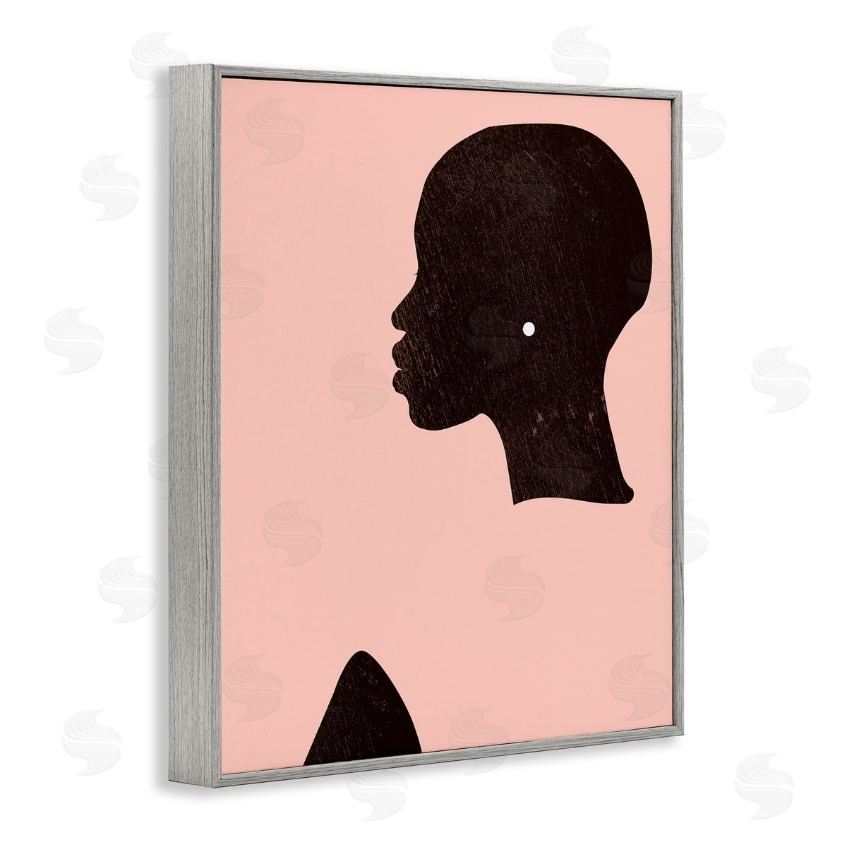 Glam Female Pearl Earing Grey Frame Print Wall Art, Home Decor by Jennifer Paxton Parker