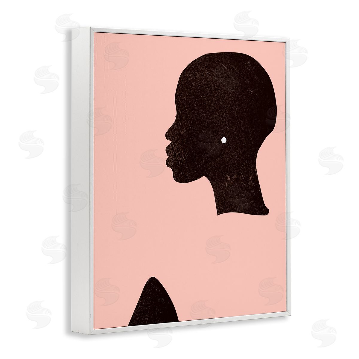 Glam Female Pearl Earing White Frame Print Wall Art, Home Decor by Jennifer Paxton Parker