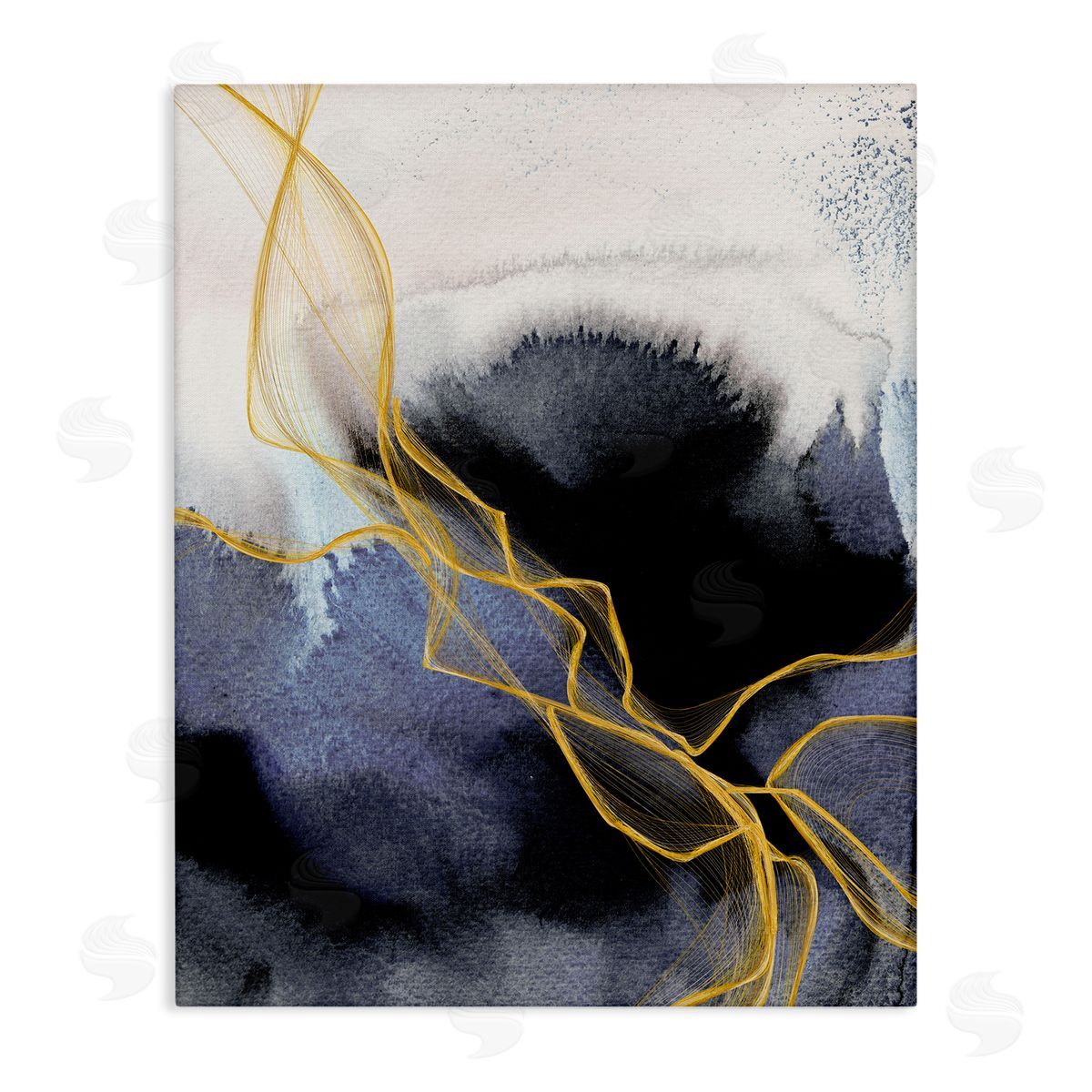 Modern Blue Coastal Abstract Canvas Wall Art, Home Decor by Irena Orlov
