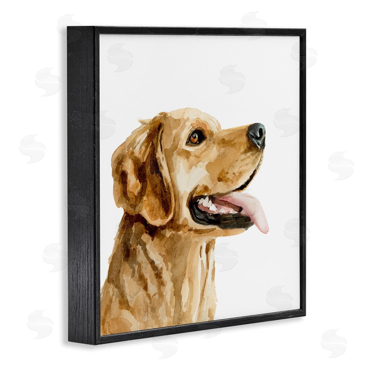 Watercolor Labrador Dog Portrait Black Frame Print Wall Art, Home Decor by Victoria Barnes