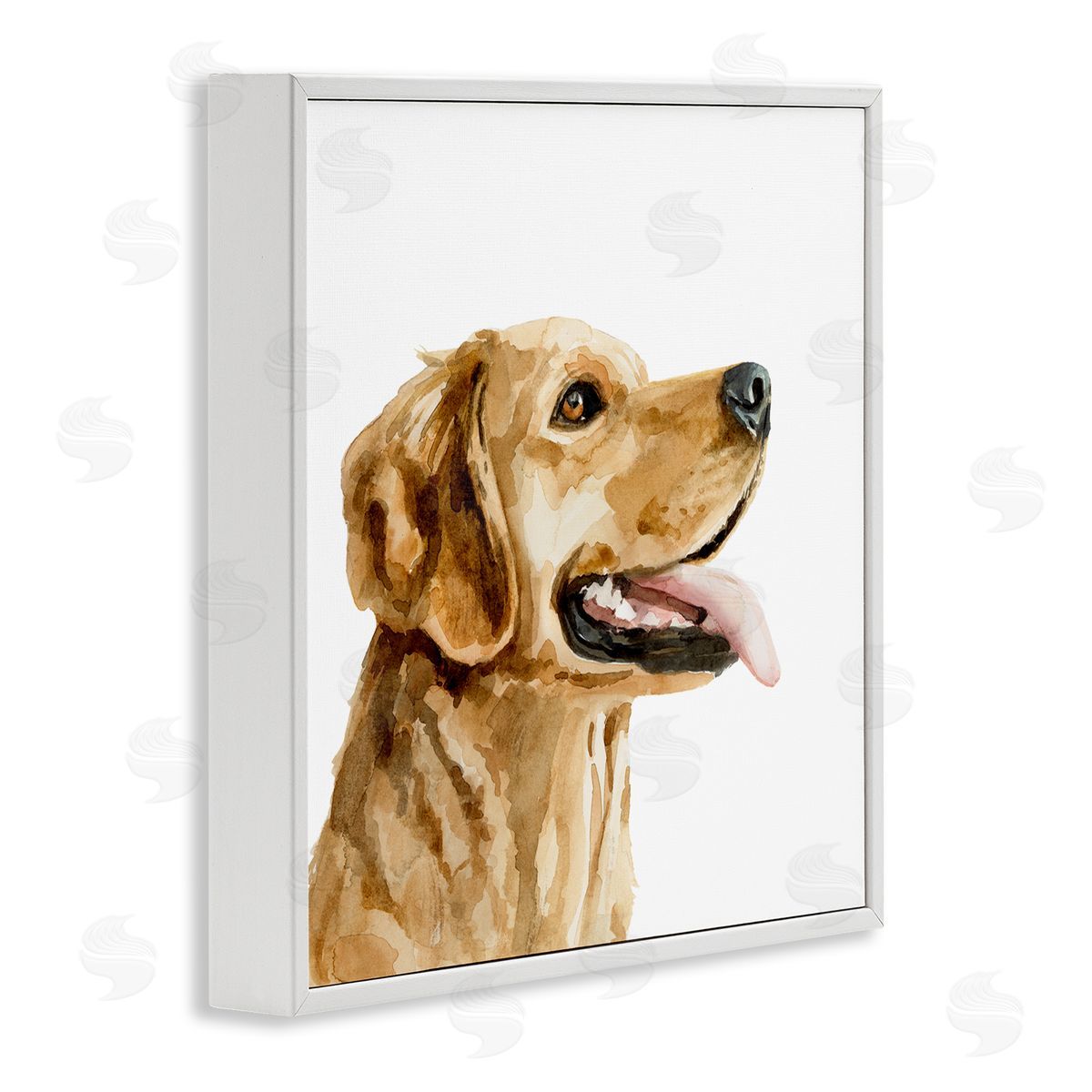 Watercolor Labrador Dog Portrait White Frame Print Wall Art, Home Decor by Victoria Barnes