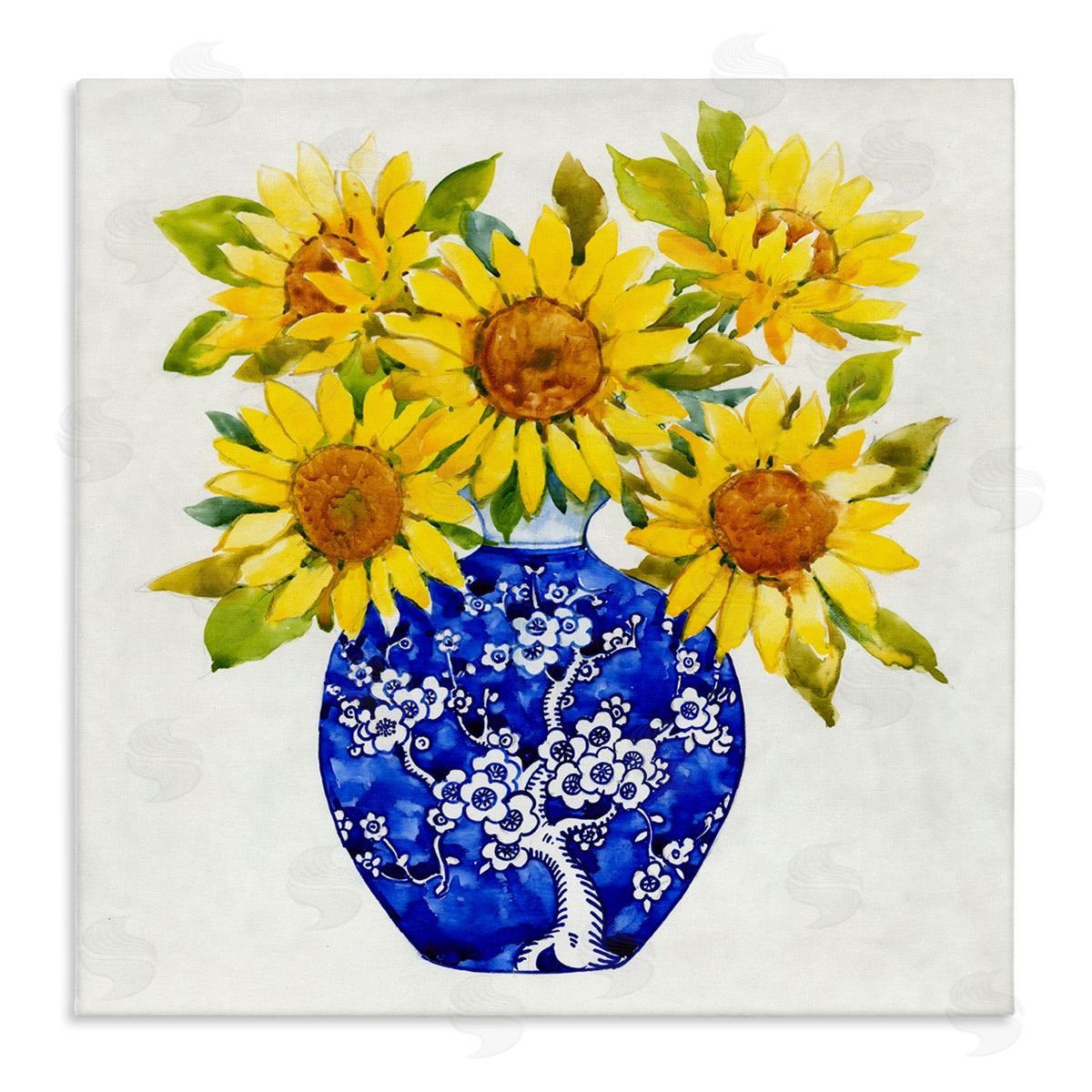 Watercolor Sunflower Bouquet Canvas Wall Art, Home Decor by Tim OToole