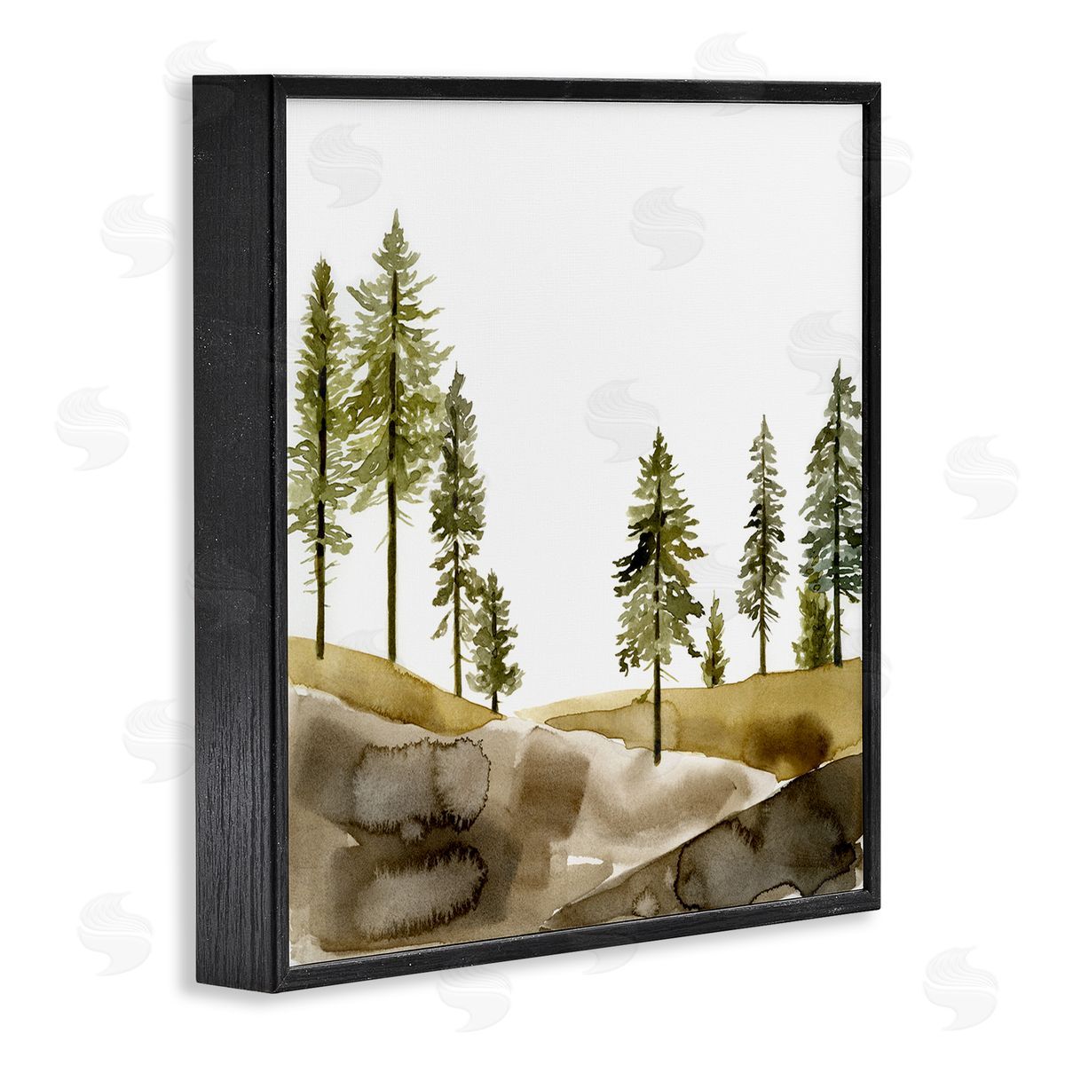 Pine Tree Forest Landscape Black Frame Print Wall Art, Home Decor by Jacob Green