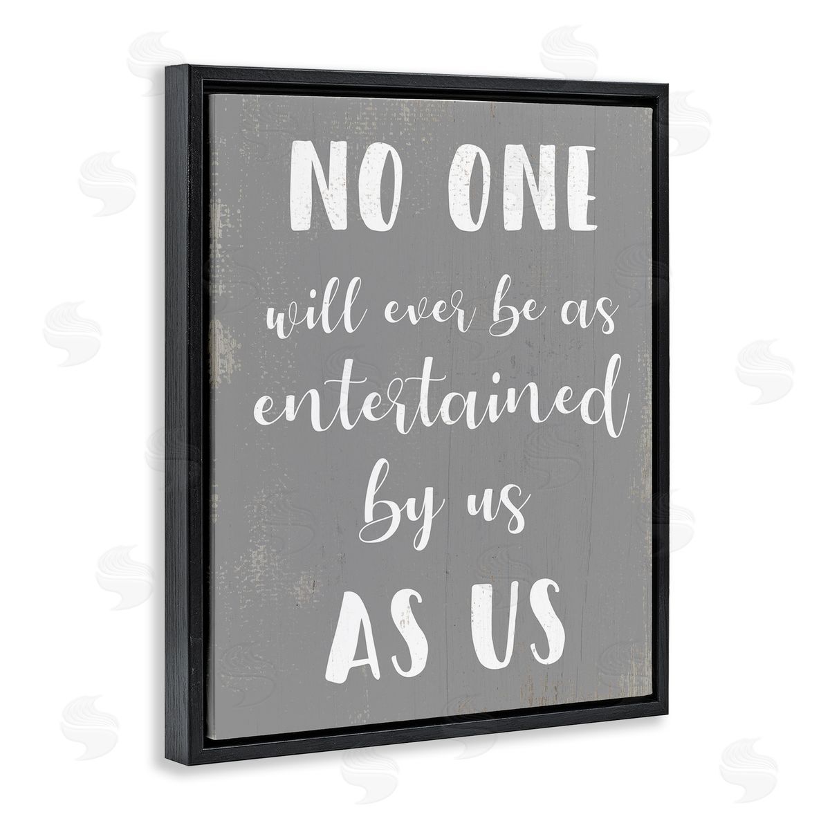 Entertained by Us Family Phrase Black Floating Frame Canvas Wall Art, Home Decor by Stupell Studio