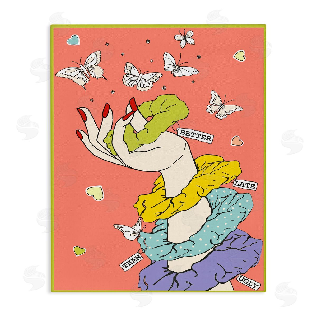 Better Late Than Ugly Funny Canvas Wall Art, Home Decor by Sangita Bachelet