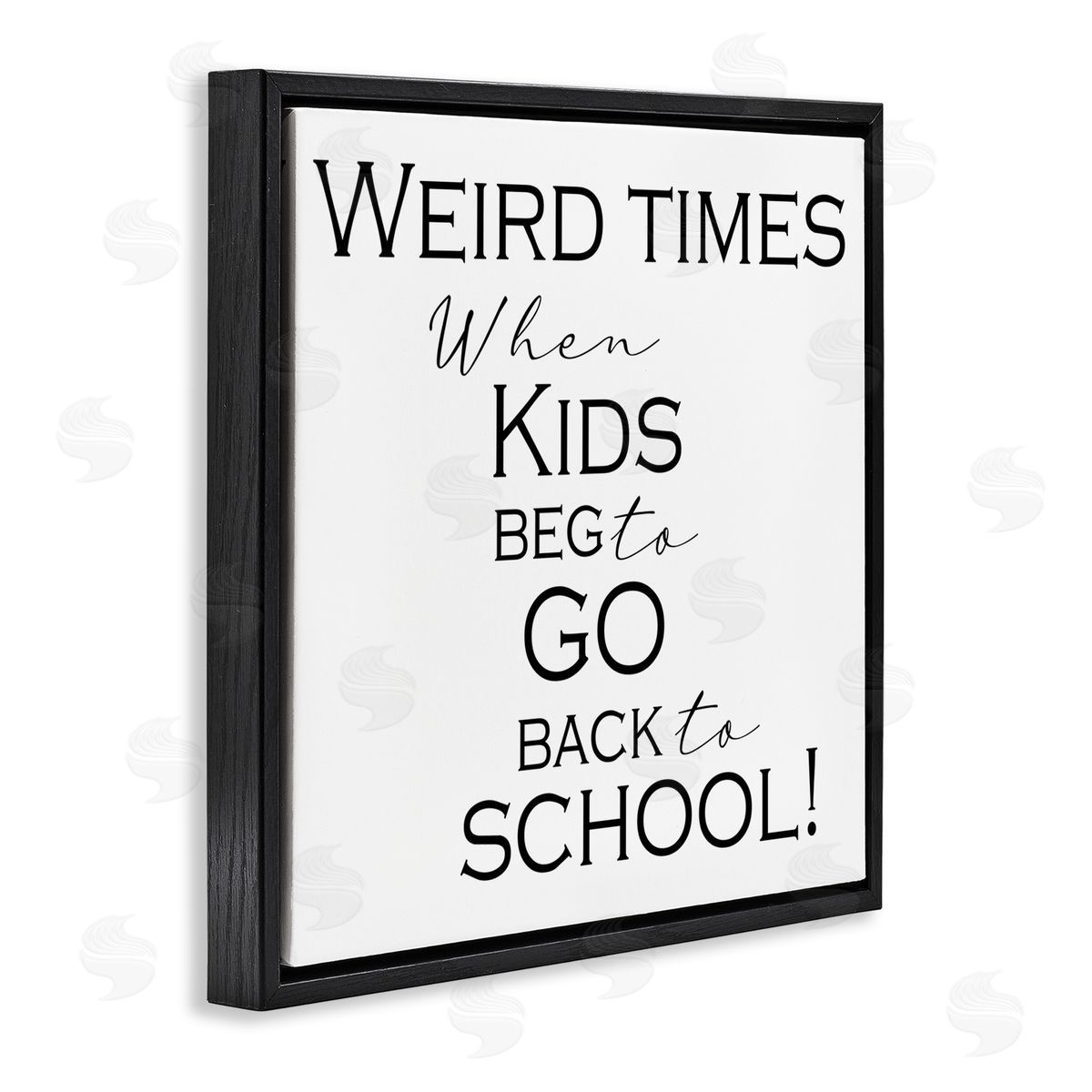 Kid's Back to School Black Floating Frame Canvas Wall Art, Home Decor by Gail Green